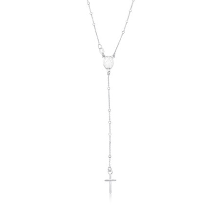 Terço Prata Nossa Senhora das Graças c/ Fecho 60cm  