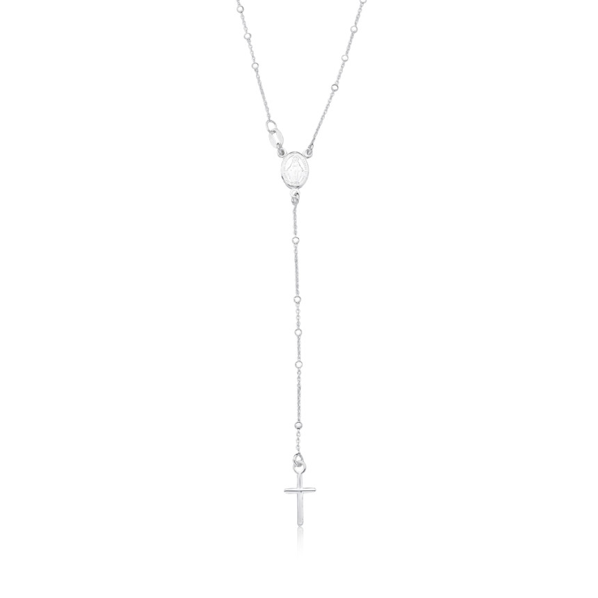 Terço Prata Nossa Senhora das Graças c/ Fecho 60cm  