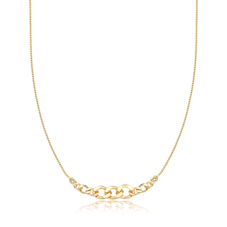 Gargantilha Veneziana c/ Elos Grumet Folheada a Ouro 18k 