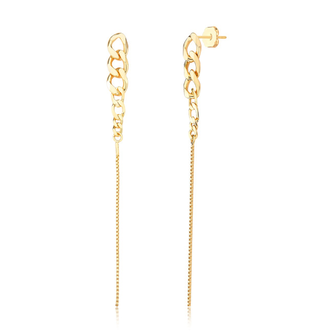 Brinco Grumet c/ Fio Veneziana Folheado a Ouro 18k 