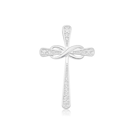 Pingente Prata Cravejado c/ Infinito Entrelaçado
