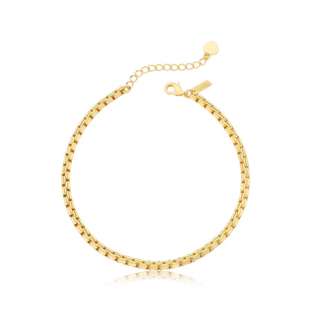 Pulseira Veneziana Quadrada Folheada a Ouro 18k  