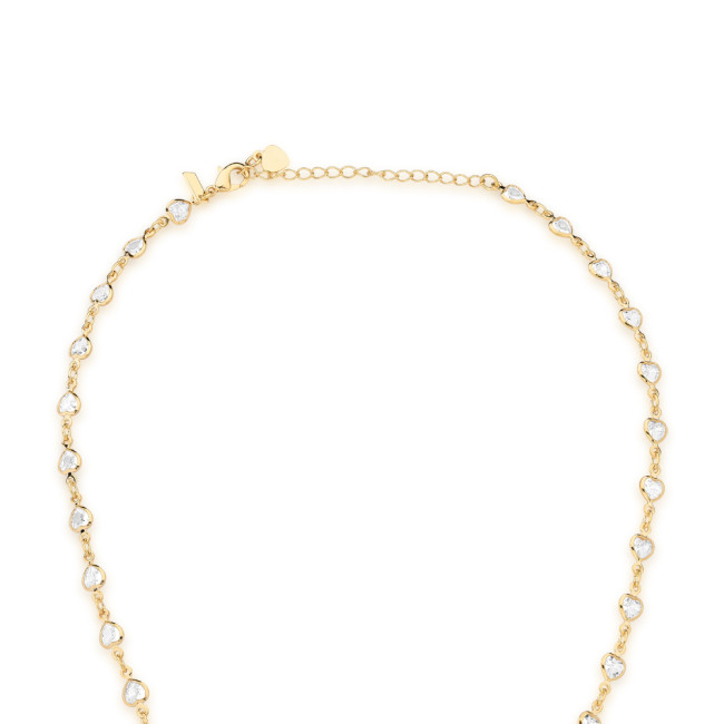 Choker c/ Corações de Zircônias Embutidas Folheado a Ouro 18k