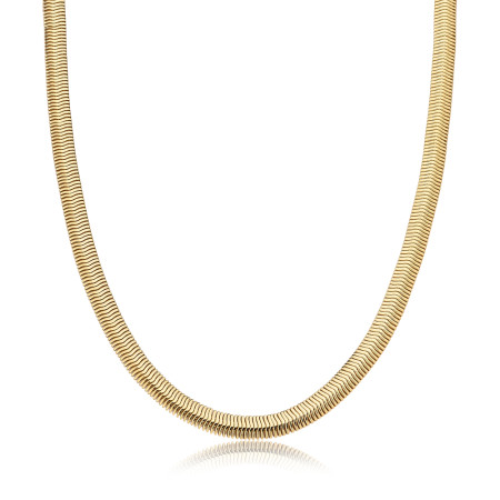 Corrente Lacraia 5mm 42cm Folheado a Ouro 18k