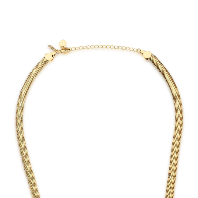 Corrente Lacraia 5mm 42cm Folheado a Ouro 18k