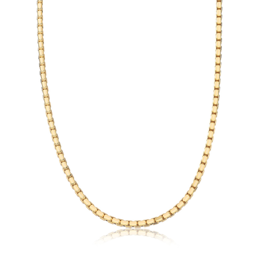 Corrente Veneziana Quadrada Folheada a Ouro 18k