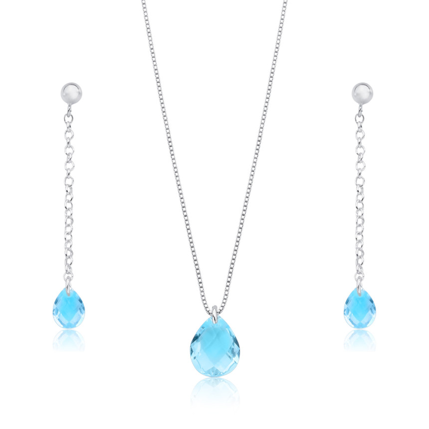Conjunto Prata Zircônia Birolet Acqua