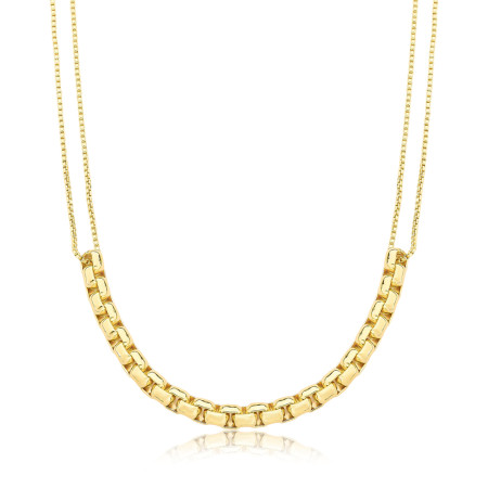 Gargantilha Veneziana Dupla c/ Cartier Folheada a Ouro 18k