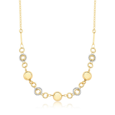 Gargantilha Elos e Esferas Folheada a Ouro 18k 