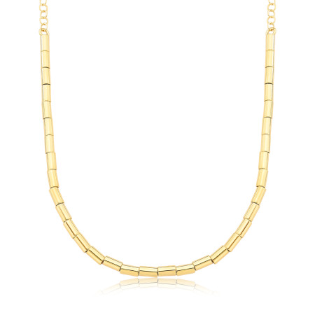 Choker Elos c/ Canutilhos Lisos Folheado a Ouro 18k