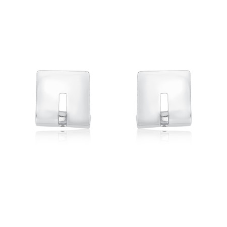 Brinco Prata Leve Gancho Quadrado Liso