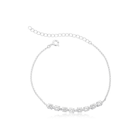 Pulseira Prata Zircônias Redondas