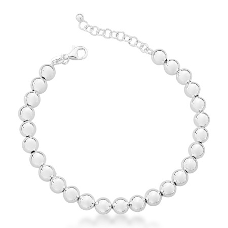 Pulseira Prata Esferas Lisas 6mm