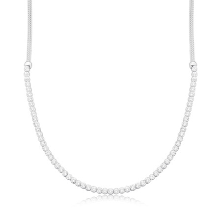 Choker Prata Palmerinha c/ Riviera Central 40cm