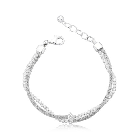 Pulseira Prata Dois Fios Palmerinha e Riviera