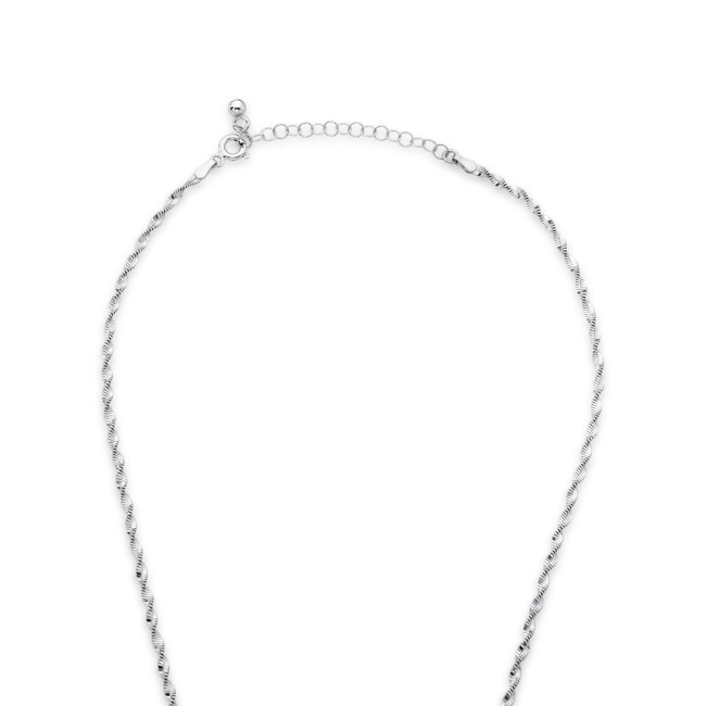 Corrente Prata c/ Ródio Singapura 40cm