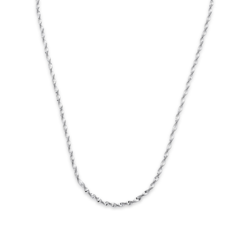 Corrente Prata c/ Ródio Singapura 40cm