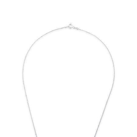 Corrente Prata Chaveirinho Diamantado 43cm