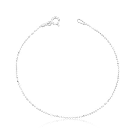 Pulseira Prata Chaveirinho Diamantado 18cm (0,9mm)