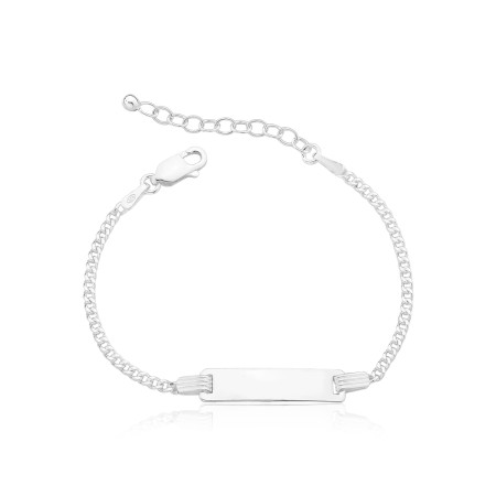Pulseira Prata Infantil Plaquinha Lisa