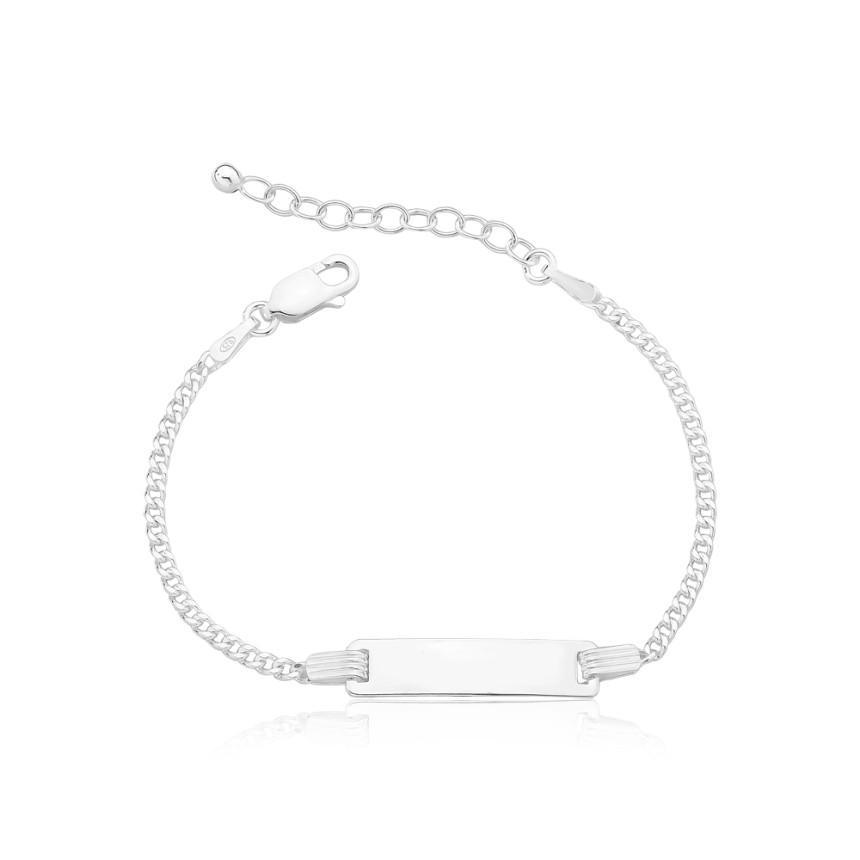  Pulseira Prata Infantil Plaquinha Lisa