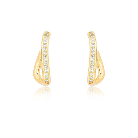 Argola Gancho Fio Redondo Torcido Folheada a Ouro 18k 