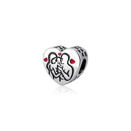 Berloque Prata c/ Ródio You Separador Coração Família 