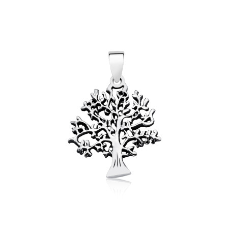 Pingente Prata Árvore da Vida Envelhecida Vazada