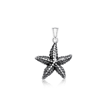 Pingente Prata Estrela do Mar Envelhecido