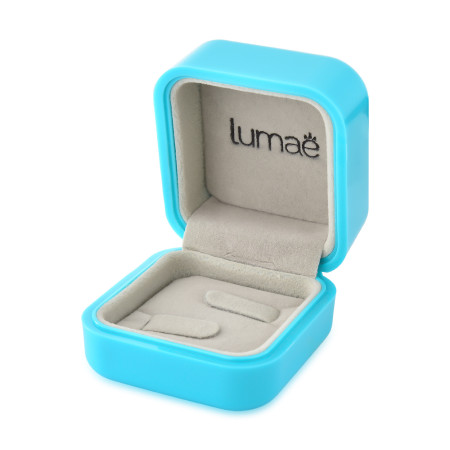 Caixa Acrílico Azul Turquesa (Par de alianças)    