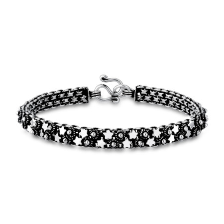 Pulseira Prata Pecum / Estrelas Duas Fileiras 18cm (5mm)