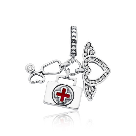 Berloque Prata c/ Ródio You Argola Medicina