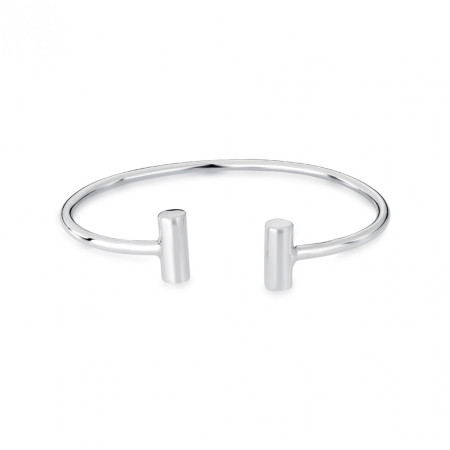 Bracelete Prata Aberto Liso c/ Palito na Ponta