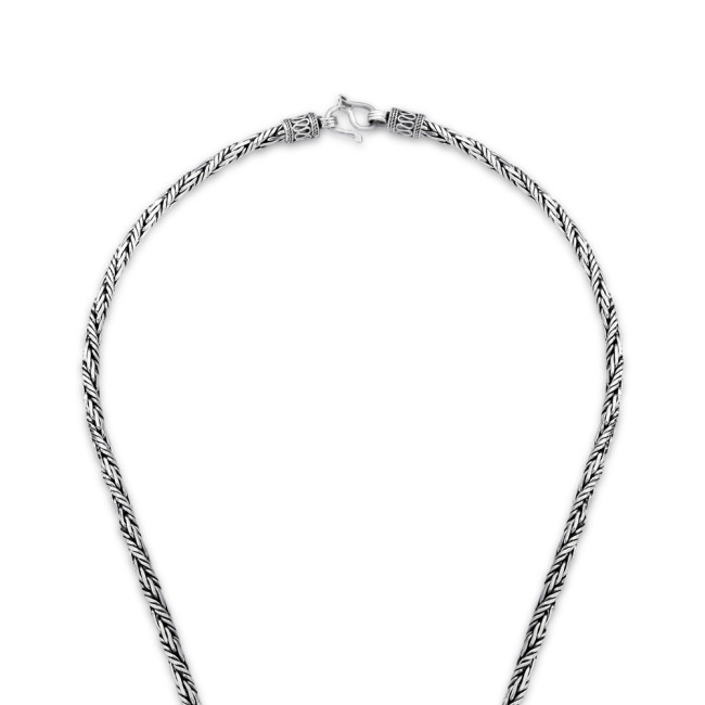 Corrente Prata Bali Palmeirinha 55cm (4mm)