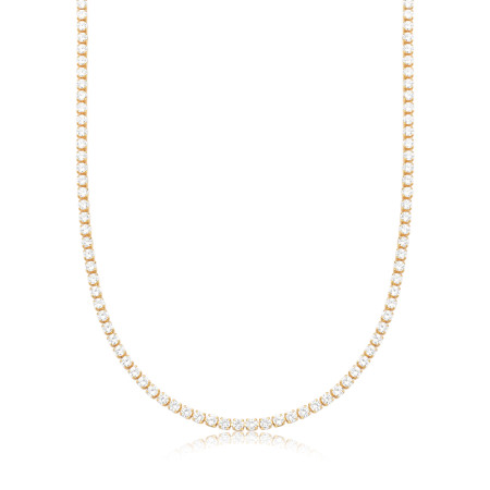 Choker Riviera Zircônia Redonda (2,5mm) 30cm + Extensor Folheada a Ouro 18k