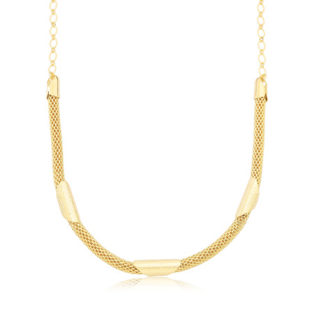 Corrente Aramada c/ Tubos Acetinados Folheada a Ouro 18k