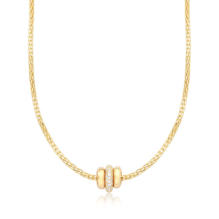 Corrente Aramada c/ Elos Lisos e Cravejado Folheada a Ouro 18k