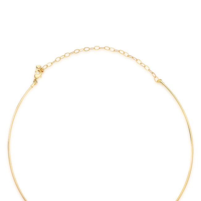 Aro Fio Redondo c/ Pingente Ponto Luz Gota Folheada a Ouro 18k