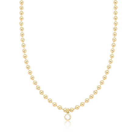 Choker Esferas c/ Ponto Luz Redondo Folheado a Ouro 18k 
