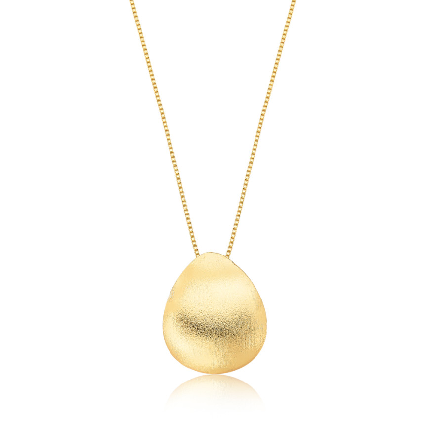 Gargantilha Veneziana c/ Pingente Gota Fosca Folheada a Ouro 18k