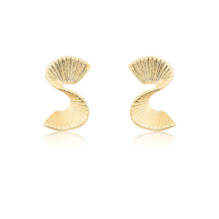 Brinco Fixo "S" Trabalhado Folheado a Ouro 18k