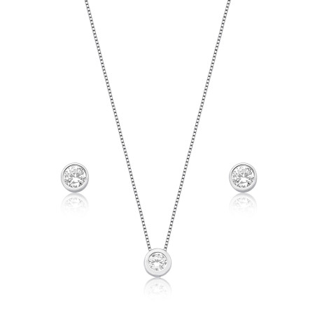 Conjunto Prata c/ Ródio Ponto Luz Embutido 6mm