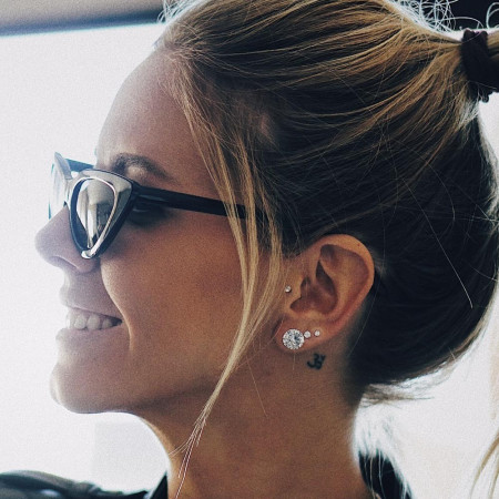 Brinco de Prata Fixo Zircônia Redonda 10mm