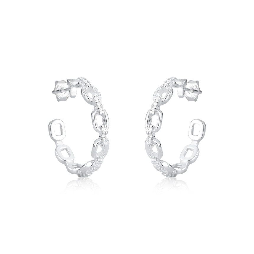Argola Prata Cartier c/ Pontos Luz c/ Tarraxa