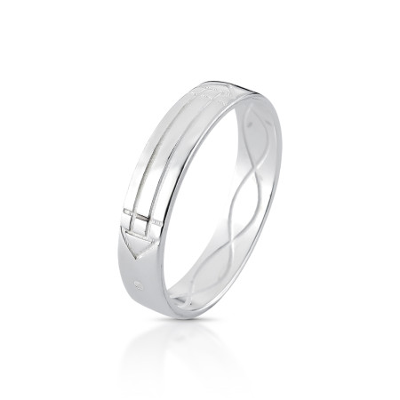 Anel Prata Pirâmide / Atlantis Liso