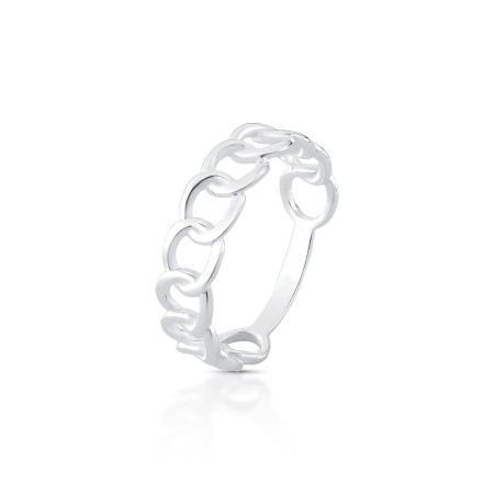Anel Prata Infinito Elos Lisos