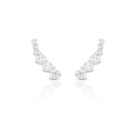 Brinco Prata Ear Cuff 6 Zircônias Decrescentes