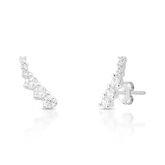 Brinco Prata Ear Cuff 6 Zircônias Decrescentes