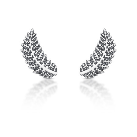 Brinco Prata Fixo Ramo Envelhecido