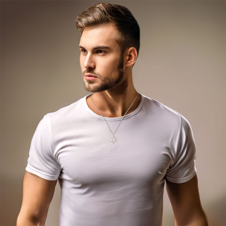 Pingente Prata Estrela de Davi Estlizada Vazada